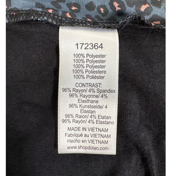 Anthropologie Dolan Marilyn Animal Print Contrast Blouse Blue Pink Black Size S - Picture 7 of 12